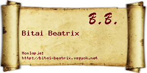 Bitai Beatrix névjegykártya